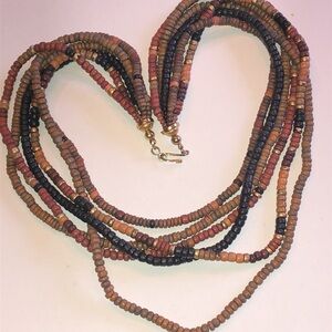 Multicolor Wooden Beaded Boho Necklace